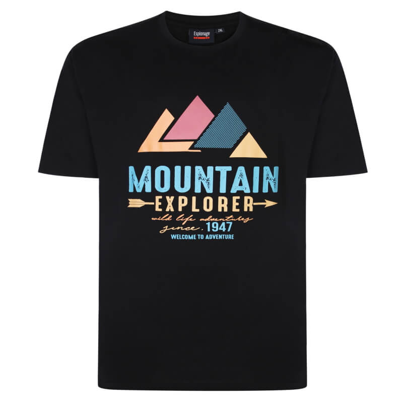 Espionage Mountain Black Tee Shirt