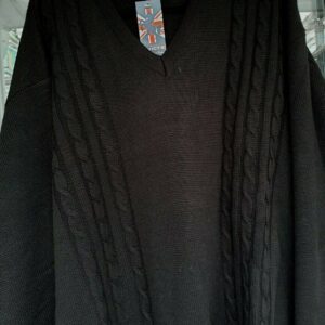 BIG MENS INVICTA V NECK  CABLEJUMPER IN BLACK 2XL3XL4XL5XL