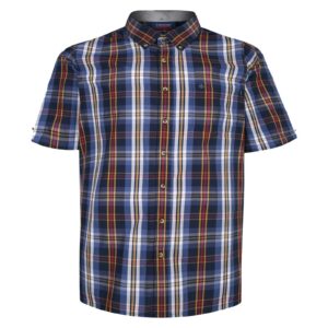 ESPIONAGE SHORT SLEEVE NAVY/TAN CHECK SHIRT 2XL3XL4XL5XL6XL7XL8XL
