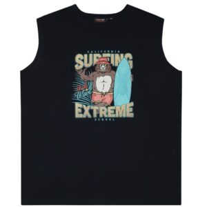 New In Espionage Sleeveless Surf Bear Tee Shirt