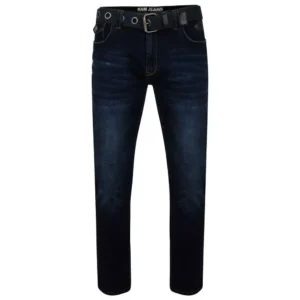 Kam Smart Belted Stretch Jeans