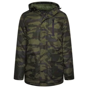 Kam Camo Print Hooded Jacket